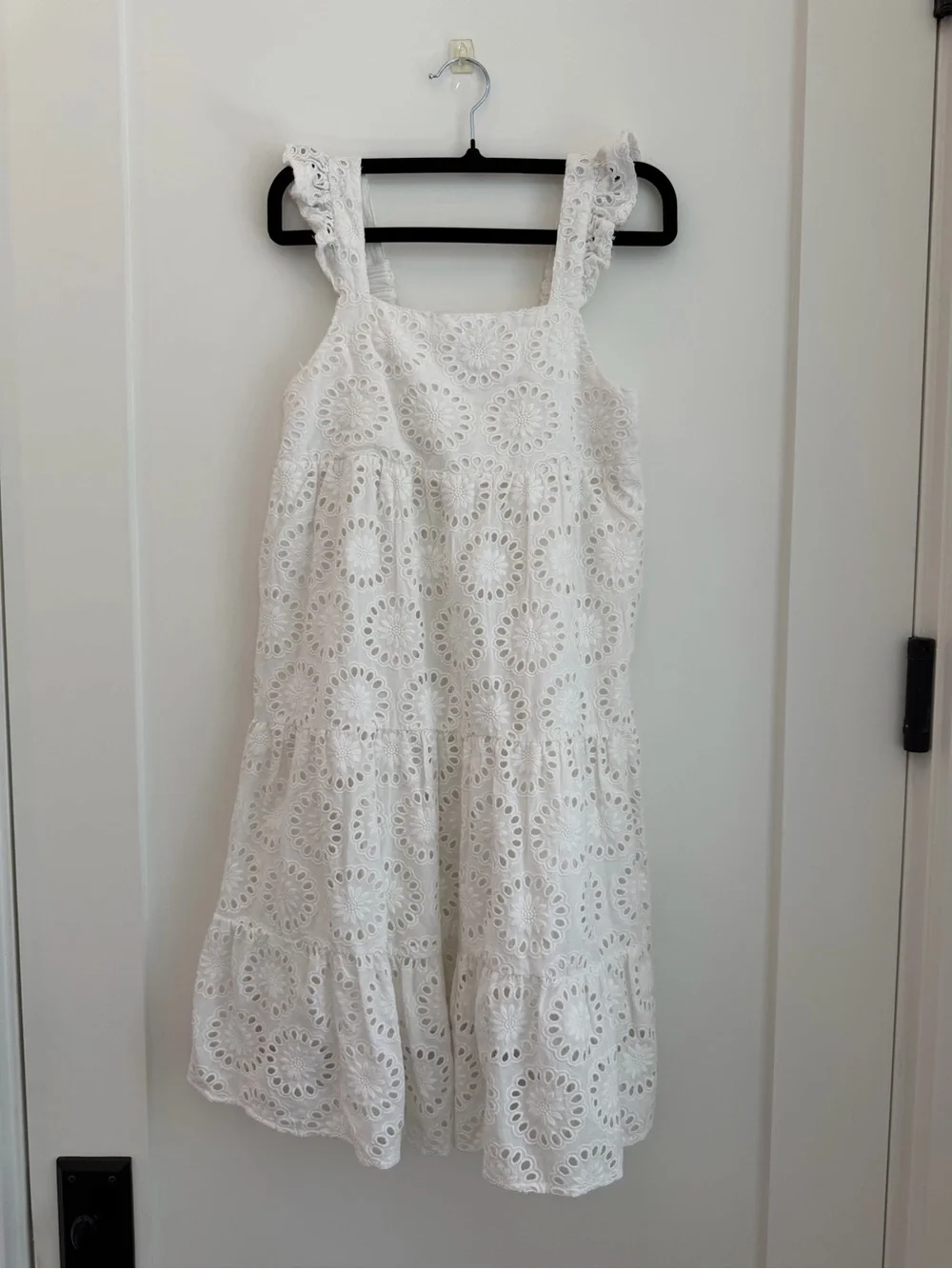 Vineyard Vines White Eyelet Tiered Sundress